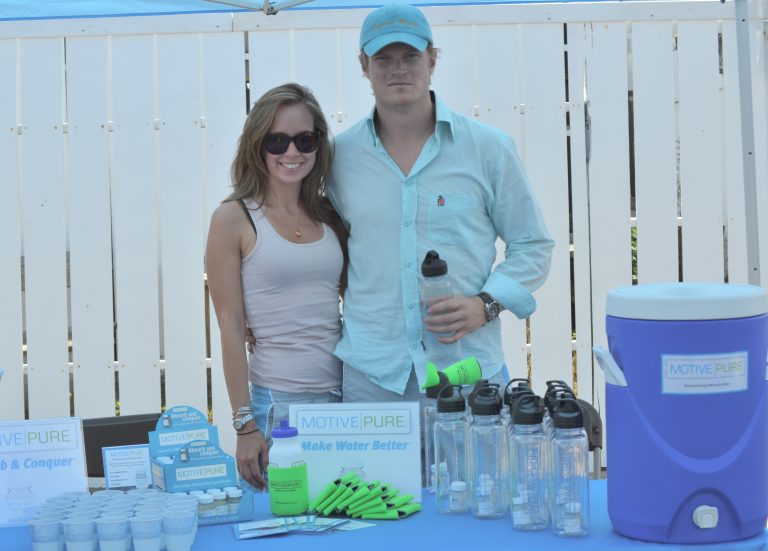 A booth vendor and sponsor at a charity cycling event