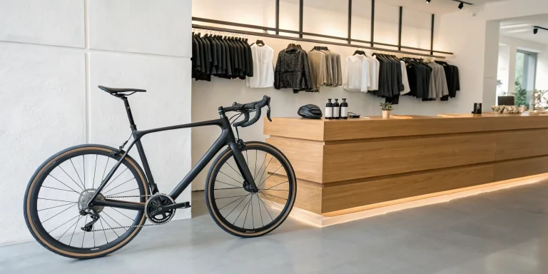 Road bike available to rent at a bike shop for a 100-mile ride.
