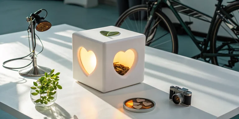 A wooden box with heart cutouts for out of the box sponsorship ideas with real impact.