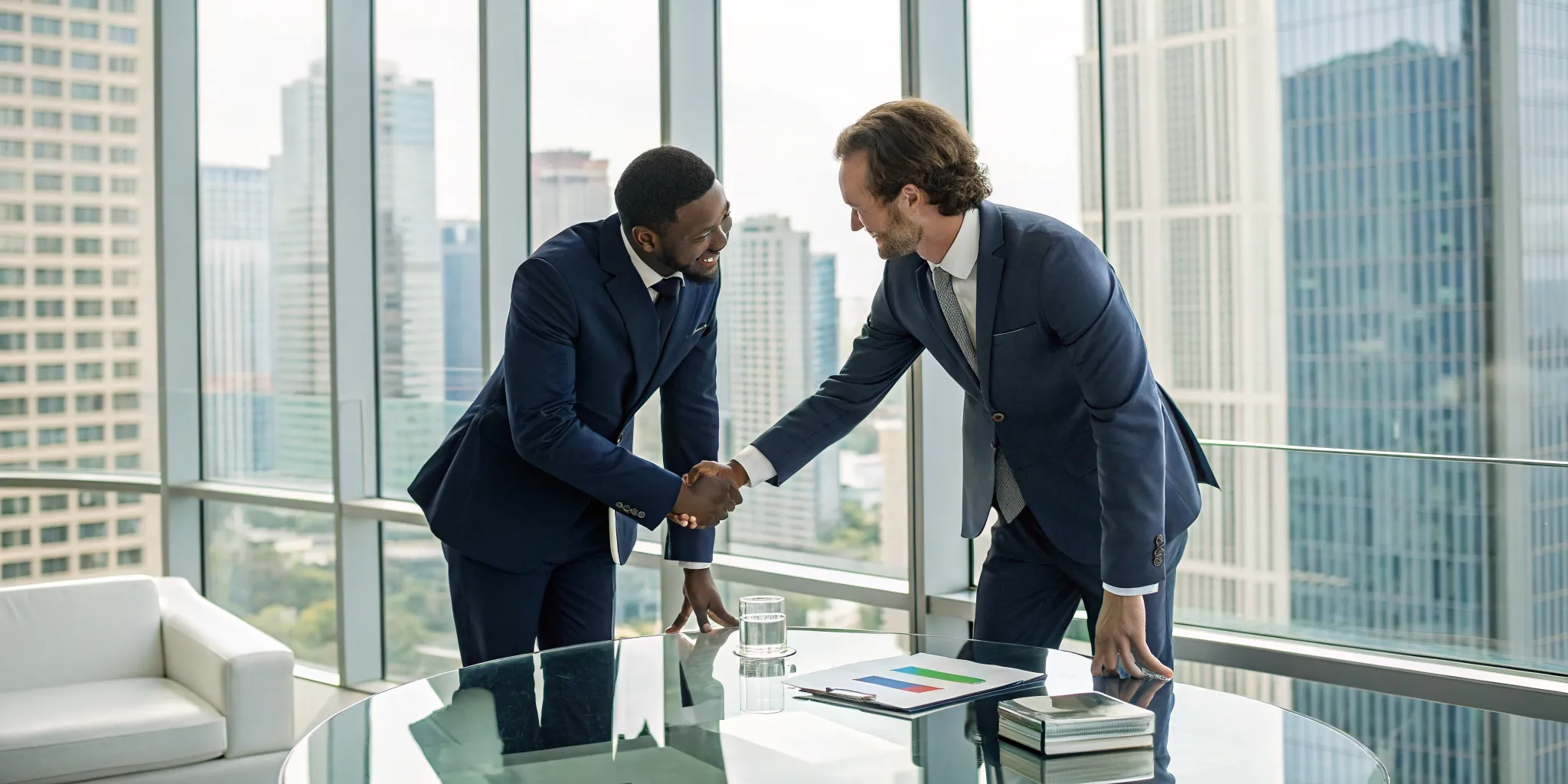 Two business leaders shaking hands, an example of corporate sponsorships for nonprofits.