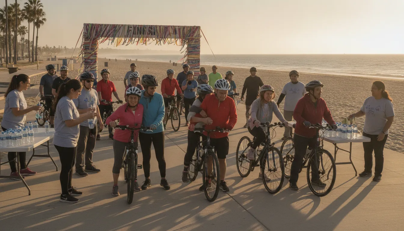 Community charity cyclists supporting autism charities near me