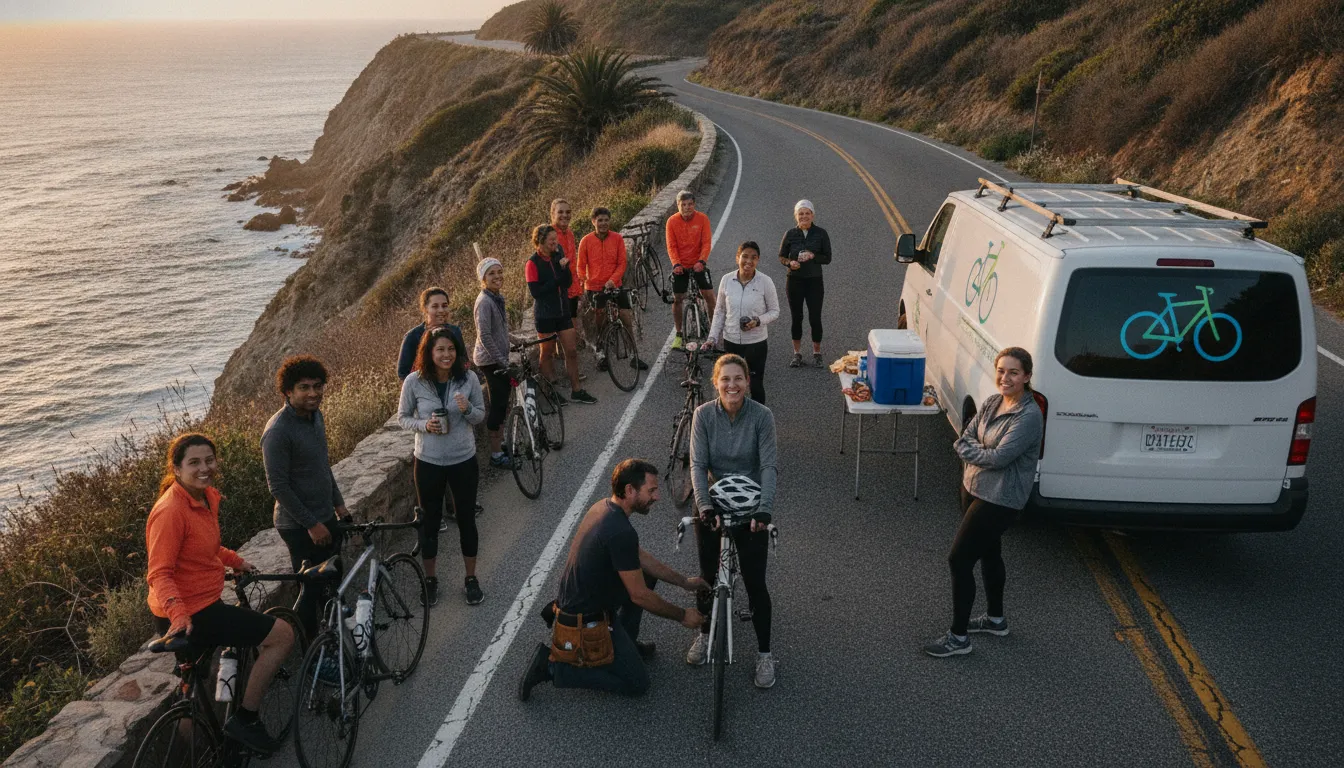 SAG wagon cycling support for charity ride participants