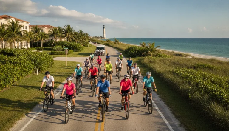 Cyclists participating in a South Florida charity bike ride