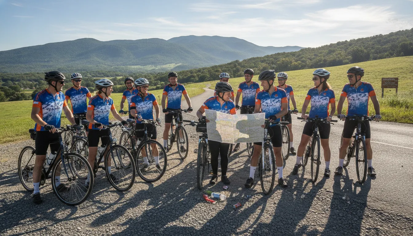 Charity bike ride team planning a team fundraising campaign