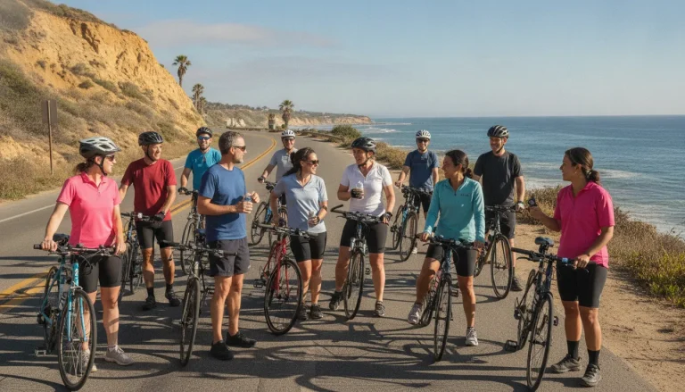 Nonprofit board members and community volunteers gathering for a charity bike ride