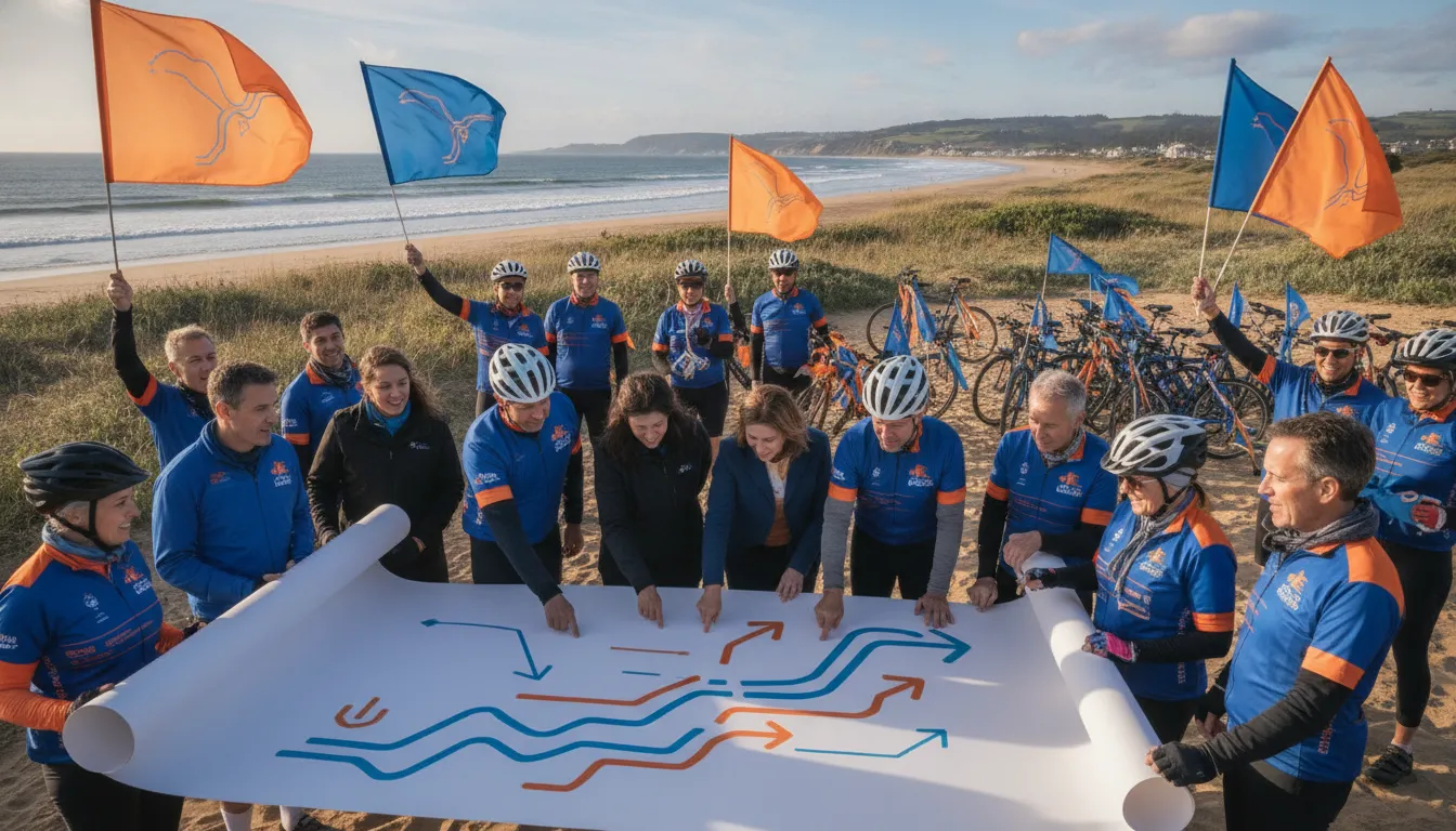 Nonprofit partners and cyclists plan a community fundraising ride by the beach